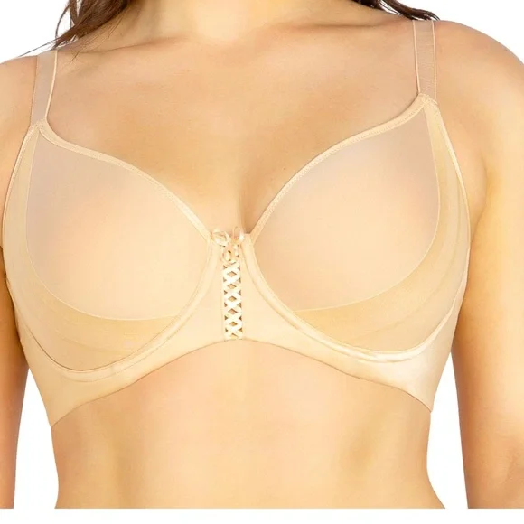 NWT Parfait Shea Plunge color Bare unlined underwire bra size US 32F $68 - Picture 1 of 12